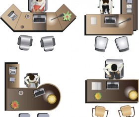 Flat office meeting template vector design 05