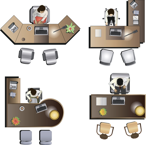 Flat office meeting template vector design 05