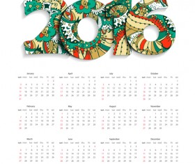 Floral pattern calendar 2016 vector 02