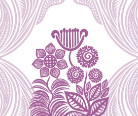 Floral tiling pattern vintage vector set 09