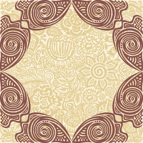 Floral tiling pattern vintage vector set 13