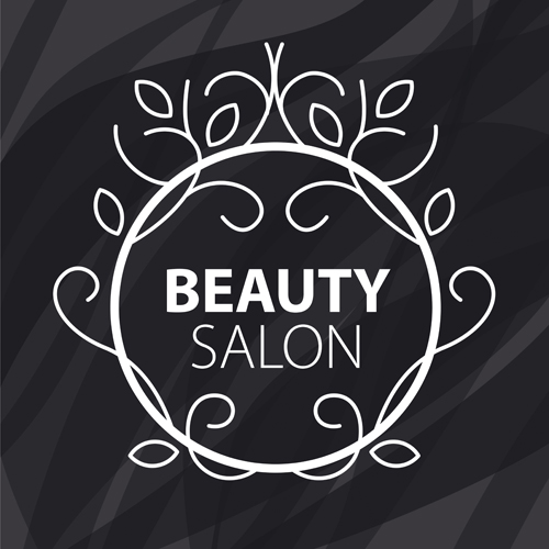 Floral with beauty salon logos vector material 03