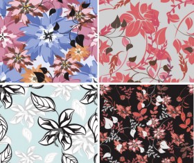 Flower vintage vector seamless pattern set 02