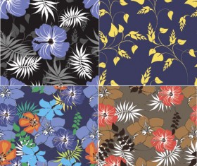 Flower vintage vector seamless pattern set 05