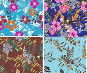 Flower vintage vector seamless pattern set 06