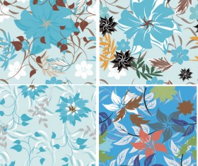 Flower vintage vector seamless pattern set 10