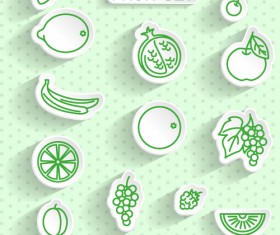 Fruit stickers vector