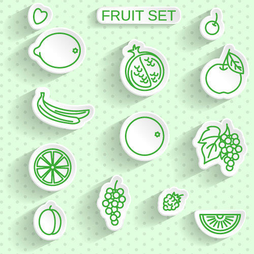 Fruit stickers vector