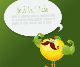 Funny apple with speech bubbles vecotor