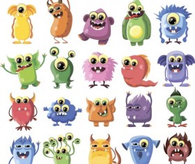 Funny cartoon bacteria and virus vector 01