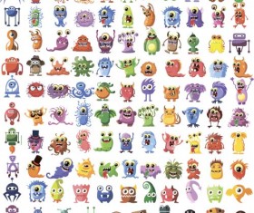 Funny cartoon bacteria and virus vector 02