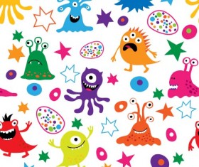 Funny cartoon bacteria and virus vector 03