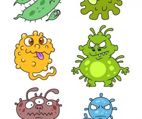 Funny cartoon bacteria and virus vector 05