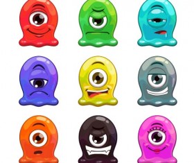 Funny cartoon bacteria and virus vector 06