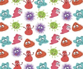 Funny cartoon bacteria and virus vector 08