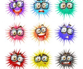 Funny cartoon bacteria and virus vector 11