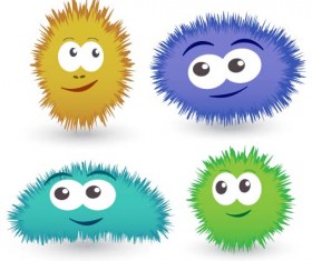 Funny cartoon bacteria and virus vector 12