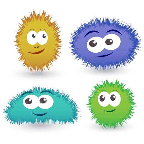 Funny cartoon bacteria and virus vector 12