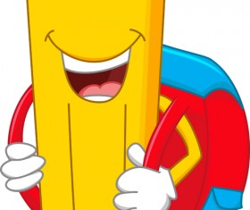 Funny cartoon pencil vector material 06