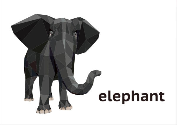 Geometry shape elephant vector material