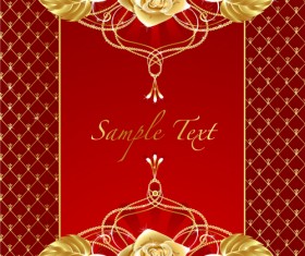 Golden flower with red background vectors