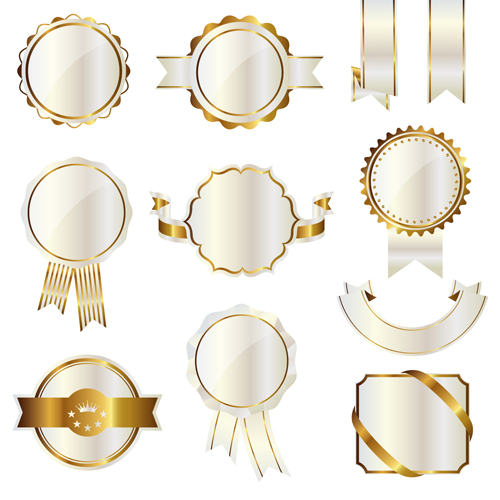 Golden with white frame labels and ribbon 02