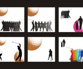 Golf figure silhouettes vector material
