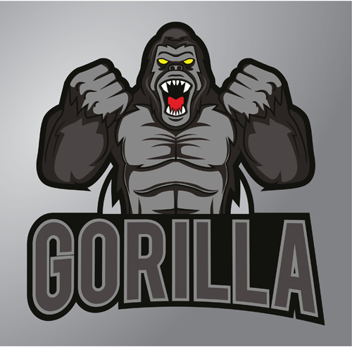 Download Gorilla logo design vector material 01 free download