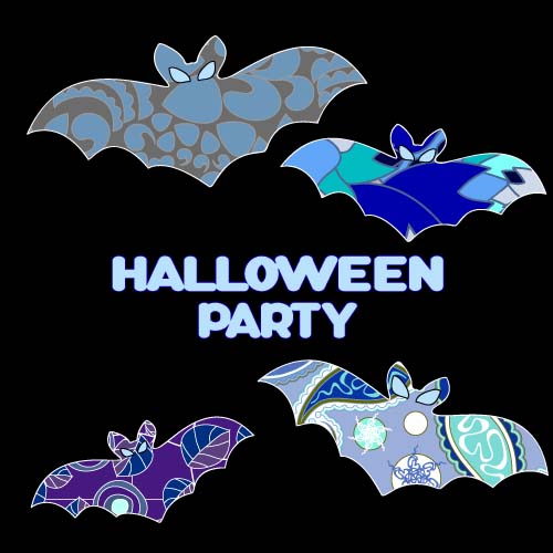 Halloween party ghost ornaments vector 04
