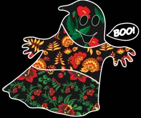 Halloween party ghost ornaments vector 08