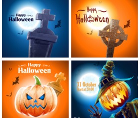 Halloween party night background vector 02