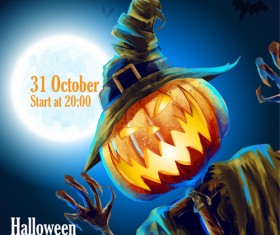 Halloween party night background vector 03