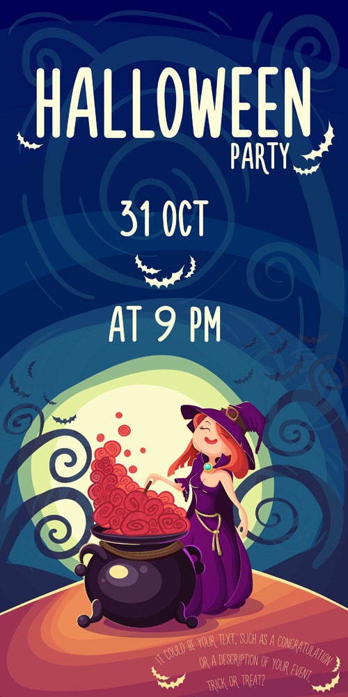 Halloween party poster design creative vector 03