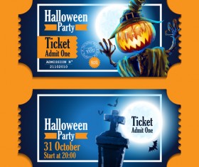 Halloween party ticket vector 02