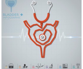 Health and Medical infographic with Stethoscope vector 10