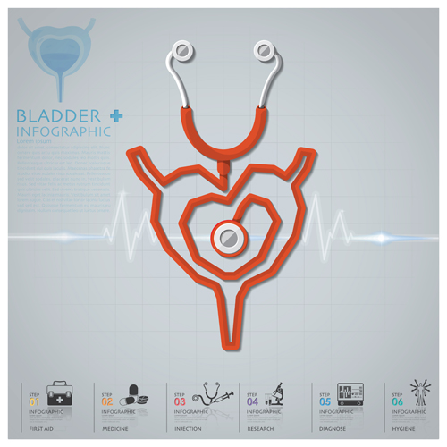 Health and Medical infographic with Stethoscope vector 10