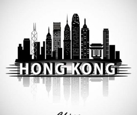 Hong Kong city background vector