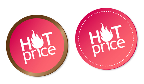 Hot price round labels vector 01