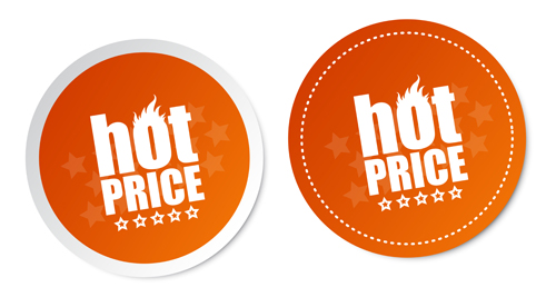 Hot price round labels vector 02