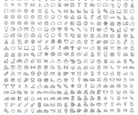 Huge collection of outline free icons vector