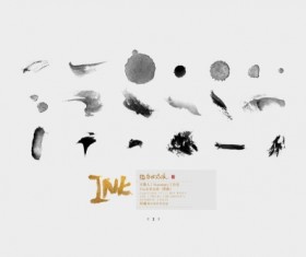 Ink Brush Photoshop brushes set 01