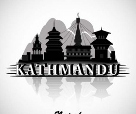 Kathmandu city background vector