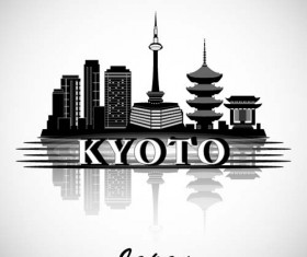 Kyoto city background vector