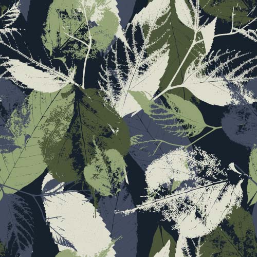 Leaves grunge pattern seamless vectors 01