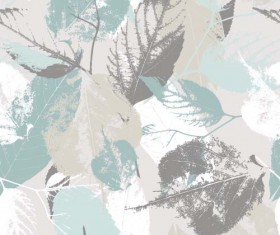 Leaves grunge pattern seamless vectors 02