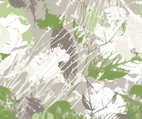Leaves grunge pattern seamless vectors 04