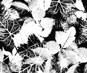 Leaves grunge pattern seamless vectors 05