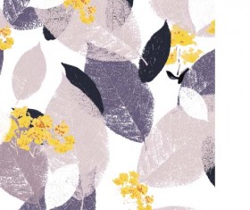 Leaves grunge pattern seamless vectors 06