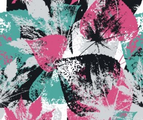 Leaves grunge pattern seamless vectors 07