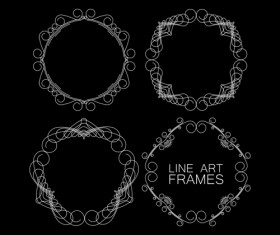 Line art frames design vector 01